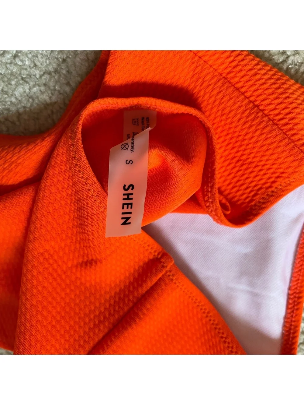 Shein Orange High Waist Swim Bikini Small